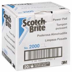 Scotch-Brite 2000BP Power Pads, 5-1/2 x 3-15/16", Black, 20 Pads Per Box, Case Of 3 Boxes