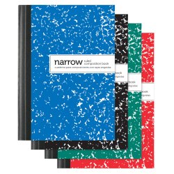 Office Depot® Brand Mini Marble Composition Books, 3-1/4" x 4-1/2", Narrow Ruled, 80 Sheets Per Book, Assorted Colors, Pack Of 4