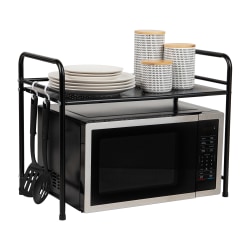 Mind Reader Kitchen Storage Metal Microwave Stand Shelf Organizer, 18"H x 12-1/2"W x 23-1/2"D, Black