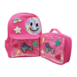 Office Depot School Backpack And Lunch Box Set, Pink Roller Skate
