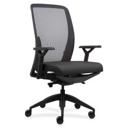 Lorell® Mesh/Fabric High-Back Chair, Black