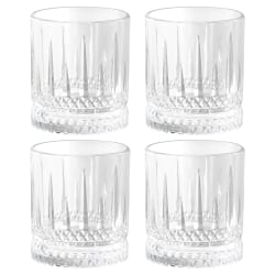 Gibson Home 4-Piece Iceberg Embossed Double Old-Fashioned Glass Set, 13 Oz, Clear