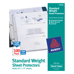 Avery® Top-Loading Nonstick Sheet Protectors, Standard, Box Of 100