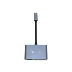 Helix - Adapter - 24 pin USB-C male to HD-15 (VGA), HDMI female - 4K30Hz (3840 x 2160) support, 1080p support 60Hz (VGA)