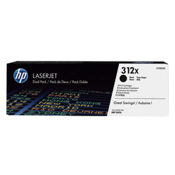 HP 312X Black High Yield Toner Cartridges, Pack Of 2, CF380XD