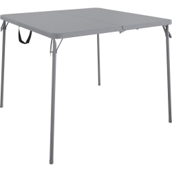 Cosco XL Fold-in-Half Card Table - Four Leg Base - 4 Legs x 38.50" Table Top Width x 38.50" Table Top Depth - 29.50" Height - Gray - 1 Each