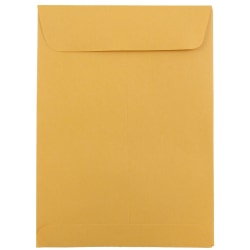 JAM Paper® Open-End  5-1/2 x 7-1/2 Manila Catalog Envelopes, Gummed Seal, Brown Kraft, Pack Of 100 Envelopes