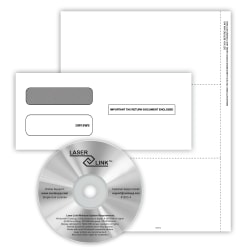ComplyRight® 1099-NEC Recipient Copy Only Tax Form Set, Blank without Backer, 3-Part, 3-Up, with Envelopes & LaserLink Software, Pack of 50