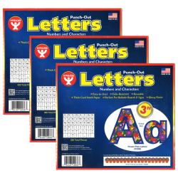 Hygloss Punch-Out Letters, Flower Pots, 350 Pieces Per Pack, Set Of 3 Packs