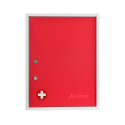 Alpine AdirMed Large Medical Security Cabinet, 21"H x 16"W x 6"D, Red