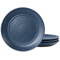 Bee and Willow Home Milbrook 4-Piece Appetizer Plate Set, 7", Dark Blue Speckle