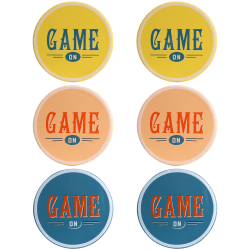 Wanda June Home by Miranda Lambert Game On 6-Piece Stoneware Coaster Set, 4-7/16", Assorted Colors