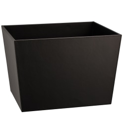 Erwyn Products Cordoba Leatherette Family Recycle Wastebaskets, 32-Quart, Black, Set Of 2 Wastebaskets