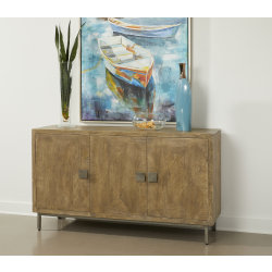 Coast to Coast Cozad 63"W Transitional Credenza With 3 Doors, Natural
