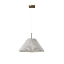 Adesso Scarlet Chandelier Pendant Lamp, 17"W, Off-White Shade/Antique Brass Base