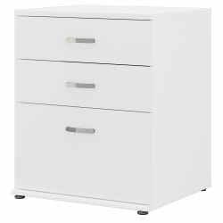 Bush® Business Furniture Universal Floor Storage Cabinet With Drawers, White, Standard Delivery