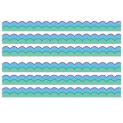 Carson Dellosa Education Scalloped Border, Happily Ever Elementary Retro Remix Cool Waves, 39 Feet Per Pack, Set Of 6 Packs