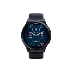 Motorola Moto Watch 120 - Black zinc alloy - smart watch with strap - silicone - display 1.43" - Bluetooth, Bluetooth - 1.94 oz - phantom black