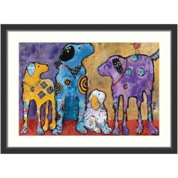 Amanti Art Cast of Characters: Dogs by Jenny Foster Wood Framed Wall Art Print, 33"H x 45"W, Black