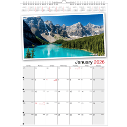 2026 Office Depot® Brand Monthly Wall Calendar, 12" x 17", Scenic, January to December