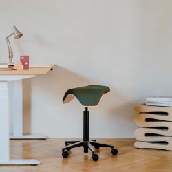 Branch Furniture Fabric Saddle Chair Task Stool, Forest