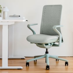 Branch Furniture Verve Seating Ergonomic Fabric Mid-Back Task Chair, Mint