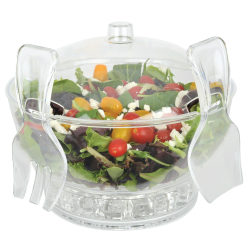 EuroHome FridgeMate 6-Piece Acrylic Chilled Serving Bowl Set, Clear