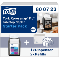 Tork® Xpressnap Fit® Starter Pack, 4 x 6 x 7, Black