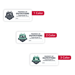 Custom Printed Outdoor Weatherproof 1, 2, or 3 Color Labels And Stickers, 1" x 2 1/2" Rectangle, Box of 250