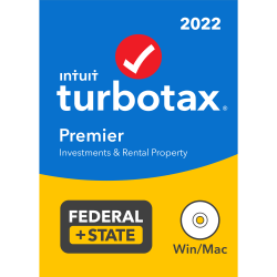 TurboTax® Premier 2022 Federal + E-File + State, For PC/Mac, Disc Or Download