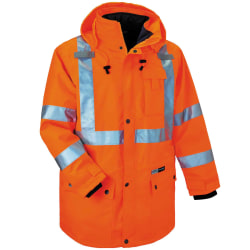 Ergodyne GloWear® 8385 Type R Class 3 High-Visibility 4-In-1 Jacket, Large, Orange