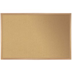 Ghent Non-Magnetic Cork Bulletin Board, 36" x 36". Natural, Satin Aluminum Frame