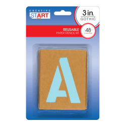 Creative Start® Stencil Kit, Reusable Paper, Letters, Numbers and Symbols, Gothic, 4", 45 Characters