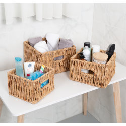Honey Can Do Square Nested Baskets, 14"H x 18"W x 18"D, Natural, Set Of 3 Baskets