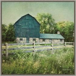Amanti Art Blissful Country III Barn by Elizabeth Urquhart Framed Canvas Wall Art Print, 22"H x 22"W, Greywash