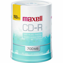 Maxell® CD-R Media Spindle, 700MB, Pack Of 100