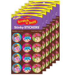 Trend Stinky Stickers, Scoop Squad/Chocolate, 48 Stickers Per Pack, Set Of 6 Packs