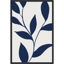 Amanti Art Modern Blue Botanical Abstract Print No 1 by The Creative Bunch Studio Wood Framed Wall Art Print, 23"W x 33"H, Black