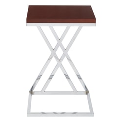 Ave Six Wall Street Table, Coffee, Square, Espresso/Chrome