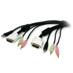 StarTech.com 6 ft 4-in-1 USB DVI KVM Cable with Audio and Microphone - DVI KVM Cable - USB KVM Cable - USBDVI4N1A6