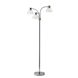 Adesso® Presley 3-Arm Floor Lamp, 69"H, Clear Shade/Polished Nickel Base