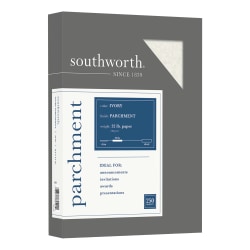 Southworth® Parchment Specialty Paper, 8 1/2" x 11", 32 Lb, Ivory, Pack Of 250