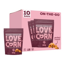 Love Corn Smoked BBQ Corn Chips, 1.6 Oz, Pack Of 10 Bags