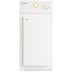 Noted by Post-it® Grid Notes, 2.9 in. x 5.7 in., White, 1 Pad/Pack, 100 Sheets/Pad
