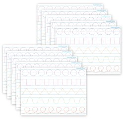 Ashley Productions Smart Poly PosterMat Pals Space Savers, 13" x 9-1/2", Prewriting Tracing, Pack Of 10 Pieces