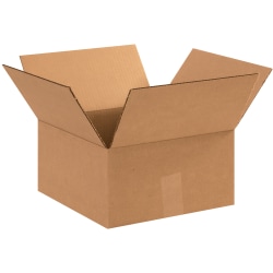 Partners Brand Flat Corrugated Boxes, 12" x 12" x 6", Kraft, Pack Of 25