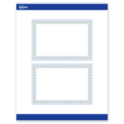 Avery® Print-To-The-Edge Postcards With Sure Feed® Technology, S00-DMH-PRMWC10, Rectangle, 4" x 6", Matte White, Preprinted Blue Border with Gold Dots Design, Pack Of 20