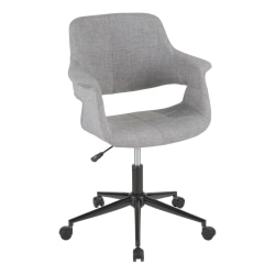 LumiSource Vintage Flair Mid-Century Modern Mid-Back Chair, Gray/Black