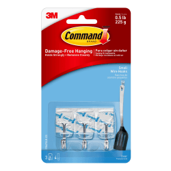 Command Small Clear Utensil Hooks, 3-Command Hooks, 4-Command Strips, Damage-Free, White