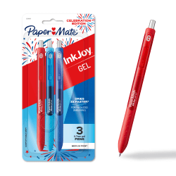 Paper Mate® InkJoy® Pens, Gel Pens, Medium Point (0.7mm), Assorted, 3 Count, USA 250th Anniversary Edition